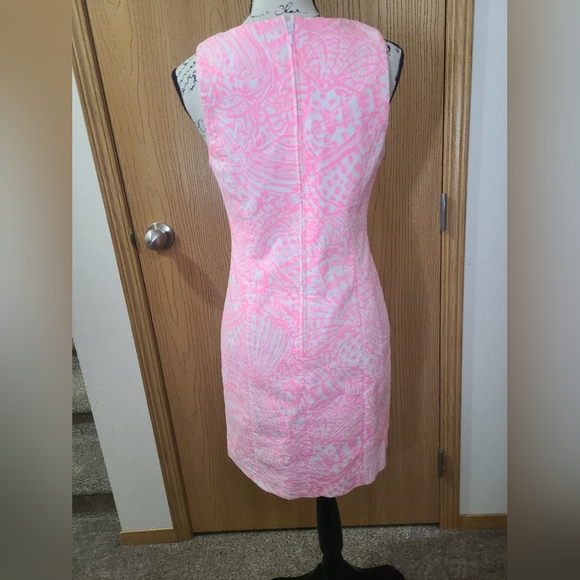Lilly Pulitzer Macfarlane Pelican Pink Sea Cups Seashell Nautical Preppy Dress - Picture 4 of 7